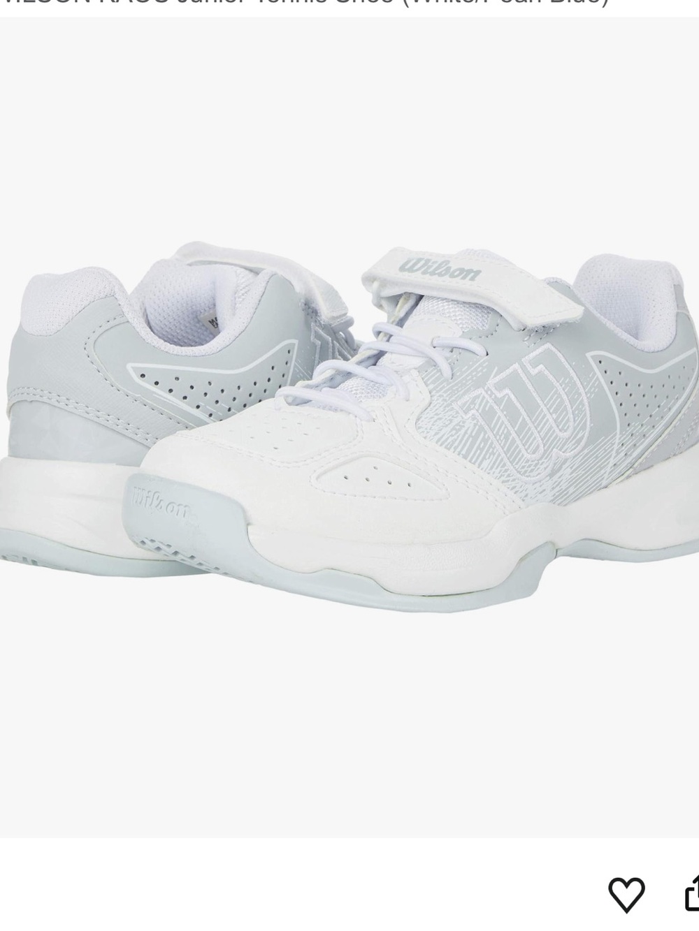 NWOT Wilson Kids KAOS Junior Tennis Shoe (White/Pearl Blue) Sz 11K